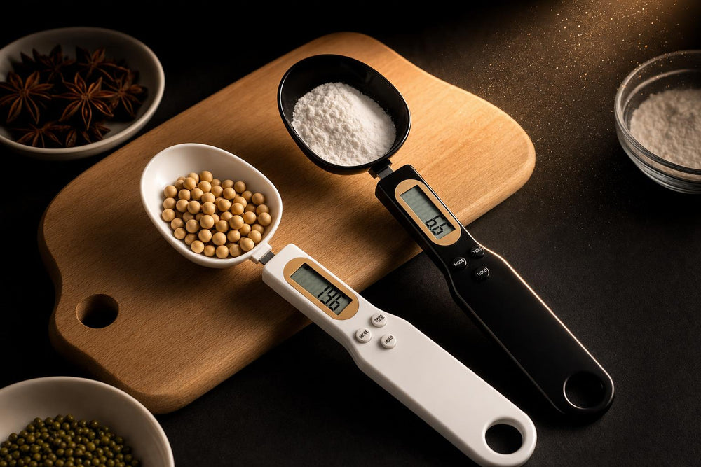 GramSpoon cuchara medidora digital, versión blanca y negra